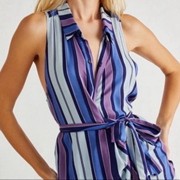 Free People Tops - Free People Mackenzie Striped Button Down Wrap Top NWOT